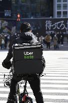 Uber Eats food delivery service in Tokyo