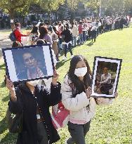 Protest in Japan against military coup in Myanmar