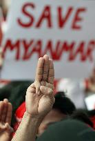 Protest in Japan against military coup in Myanmar
