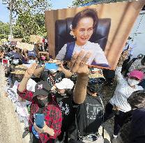 Protest against military coup in Myanmar