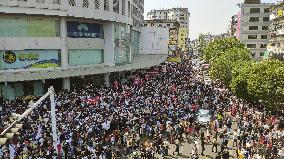 Protest against military coup in Myanmar