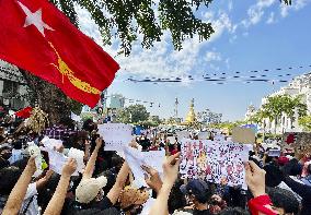 Protest against military coup in Myanmar