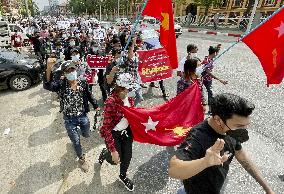 Protest against military coup in Myanmar