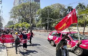 Protest against military coup in Myanmar