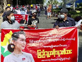 Protest against military coup in Myanmar