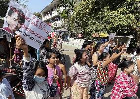 Protest against military coup in Myanmar