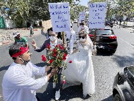 Protest against military coup in Myanmar