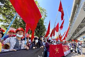 Protest against military coup in Myanmar