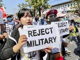 Protest against military coup in Myanmar