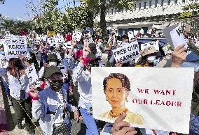 Protest against military coup in Myanmar