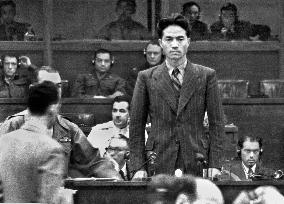 Ex-Imperial Japanese Army officer Sejima at Tokyo tribunal