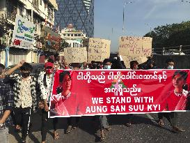 Protest against military coup in Myanmar