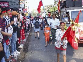 Protest against military coup in Myanmar