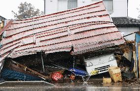 Aftermath of Feb. 13 earthquake in northeastern Japan