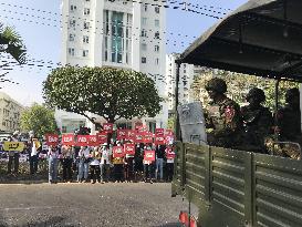 Protest against military coup in Myanmar