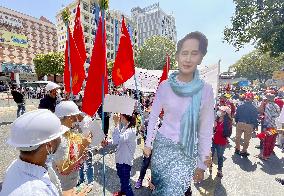 Protest against military coup in Myanmar