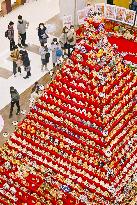 "Hina" traditional doll pyramid in Japan