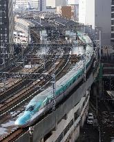 Partial resumption of bullet train services in northeastern Japan