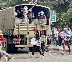 Protest against military coup in Myanmar