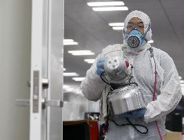 Sterilization at Osaka office amid COVID-19 pandemic