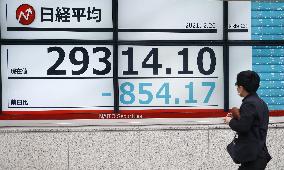 Tokyo stocks fall sharply