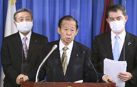 LDP's No 2 meets press after party's election losses