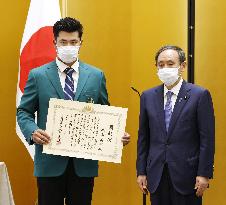 Masters champion Matsuyama receives Prime Minister's Award