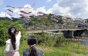 Carp streamers in Japan's Tottori