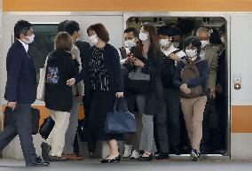 Commuters in Tokyo after Golden Week holiday period