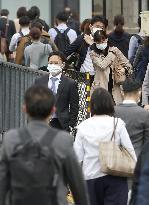 Commuters in Tokyo after Golden Week holiday period