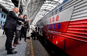 ceremonial christening of electric locomotive 380.004 in Czech national colors