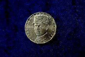 20-crown coin with portrait of Milan Rastislav Stefanik