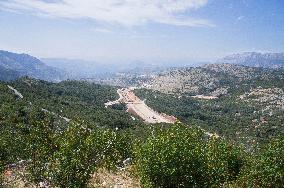 construction site of the Bar-Boljare motorway, highway, landscape