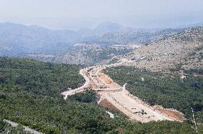 construction site of the Bar-Boljare motorway, highway, landscape