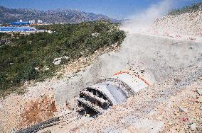 construction site of the Bar-Boljare motorway, highway, landscape, construction of the Kosman tunnel