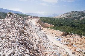 construction site of the Bar-Boljare motorway, highway, landscape