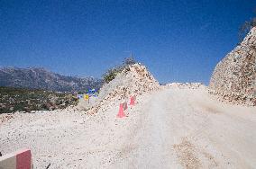 construction site of the Bar-Boljare motorway, highway, landscape