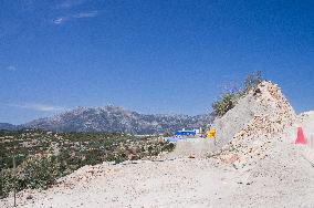 construction site of the Bar-Boljare motorway, highway, landscape