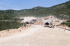 construction site of the Bar-Boljare motorway, highway, landscape, construction of the Kosman tunnel