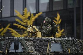 military parade on the occasion of 100th anniversary of Czechoslovakia's establishment, military vehicle, soldier