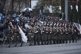 military parade on the occasion of 100th anniversary of Czechoslovakia's establishment, soldiers