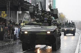 military parade on the occasion of 100th anniversary of Czechoslovakia's establishment, Pandur II wheeled armoured vehicle