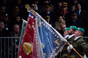 military parade on the occasion of 100th anniversary of Czechoslovakia's establishment, soldiers