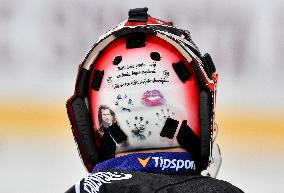 goalkeeper's Jakub Kovar's helmet