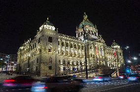 the reconstructed National Museum historical main building in Prague