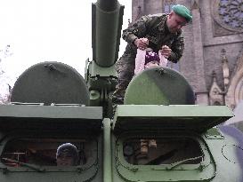 Czech Army shows its equipment and armament within Veterans Day, self-propelled gun howitzer 152mm SpGH DANA model 77