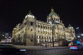 the reconstructed National Museum historical main building in Prague