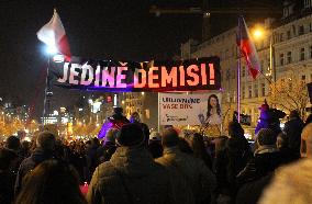 protest against PM Andrej Babis