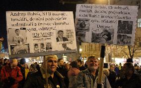 protest against PM Andrej Babis