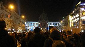 protest against PM Andrej Babis